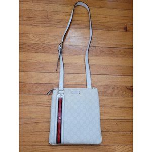 GUCCI shoulder Bag 152608 Sherry Line White Ladies EUC